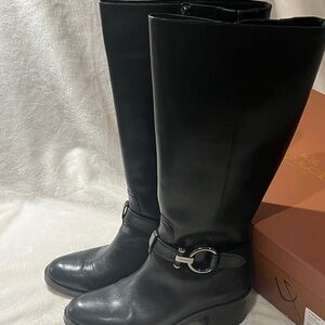 COACH Black Leather Knee-High Boots